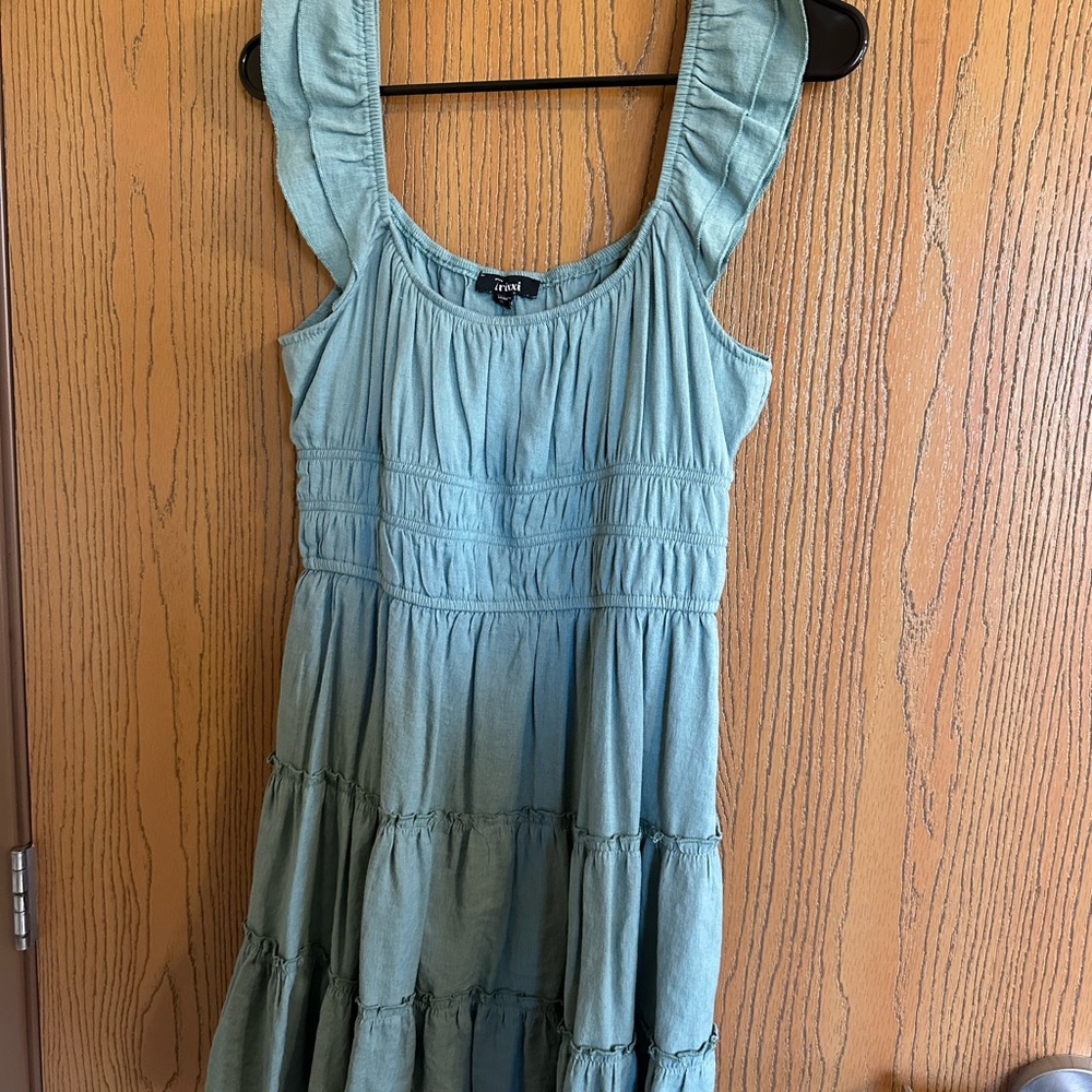 Teal Sleeveless Tiered Dress
